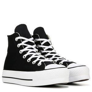 Men’s black platform high top Chuck Taylor converse all stars canvas sneakers